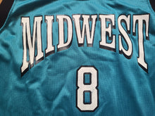 Load image into Gallery viewer, Rare Vintage Champion Game Worn Mens College Basketball Nike Desert Classic Midwest #8 Jersey Size 46-Teal