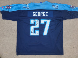 Vintage Mens Champion Tennessee Titans Eddie George Jersey Size 48-Blue