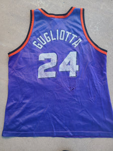 Vintage Mens Champion Phoenix Suns Tom Gugliotta Distressed Jersey Size 48-Purple