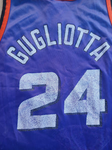 Vintage Mens Champion Phoenix Suns Tom Gugliotta Distressed Jersey Size 48-Purple
