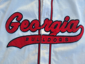 Rare Vintage Mens Starter Georgia Bulldogs Script Button Up Jersey Size Medium-White