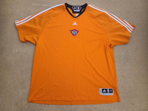 Vintage Adidas Phoenix Suns Game Issued Warm Up Shirt Size 2XL-Orange