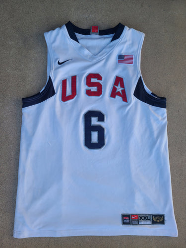 Nike Authentic USA Basketball 2008 Beijing Olympics Lebron James Jersey Size XXL-White
