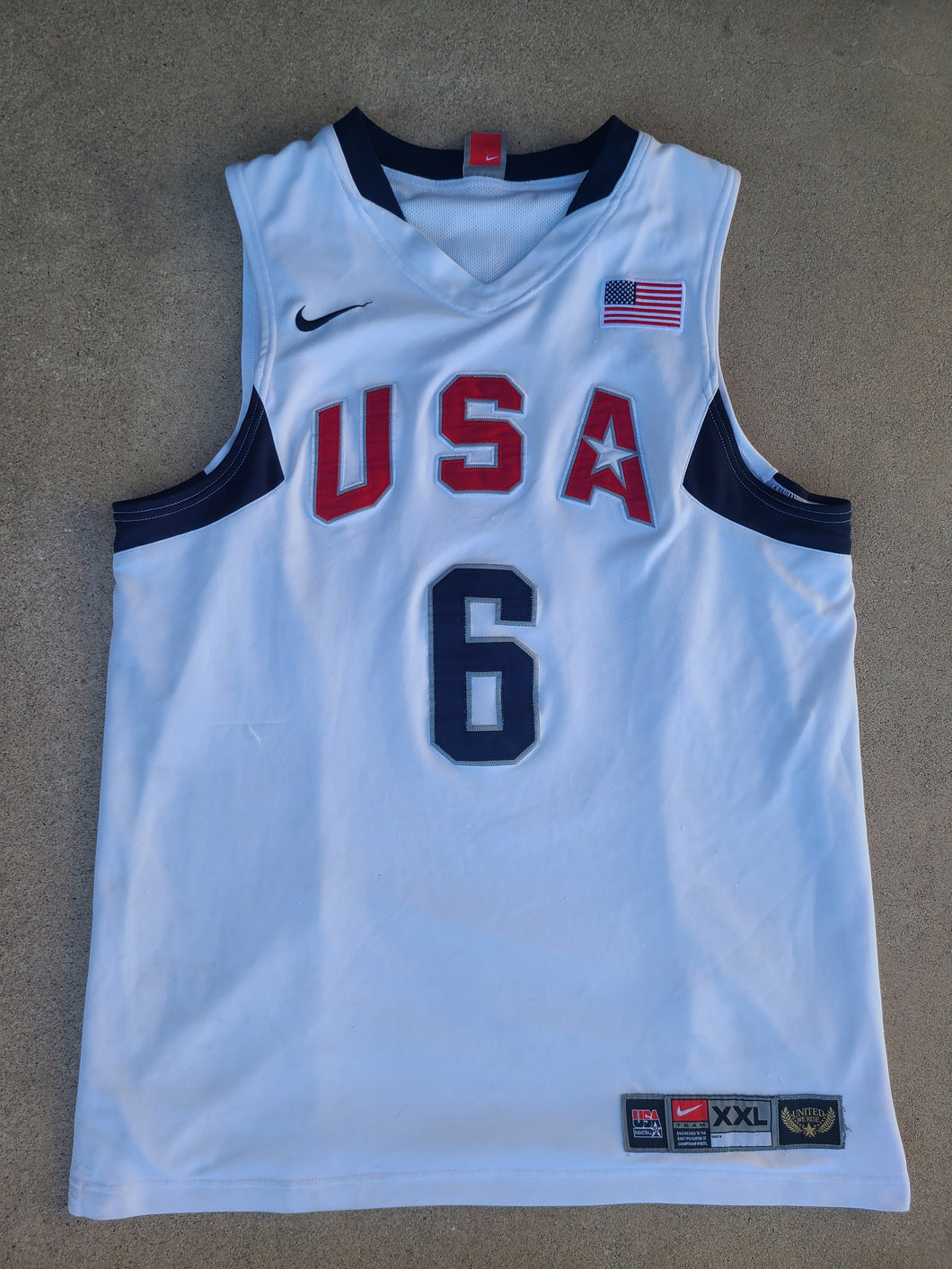 Nike Authentic USA Basketball 2008 Beijing Olympics Lebron James Jersey Size XXL-White