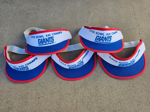 Rare Vintage Toddler New York Giants Super Bowl XXI Champs Stretch Visor