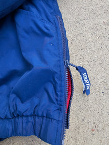 Vintage Mens Starter Denver Nuggets 3/4 Pullover Hooded Jacket Size XXL-Navy Blue