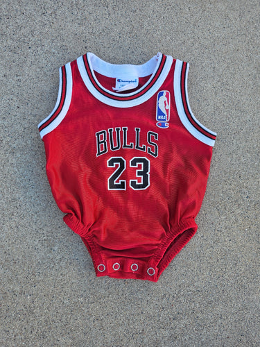 Vintage Newborn Champion Chicago Bulls Michael Jordan Jersey Size 3-6 Months-Red