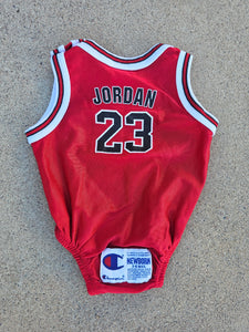 Vintage Newborn Champion Chicago Bulls Michael Jordan Jersey Size 3-6 Months-Red