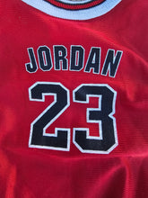 Load image into Gallery viewer, Vintage Newborn Champion Chicago Bulls Michael Jordan Jersey Size 3-6 Months-Red
