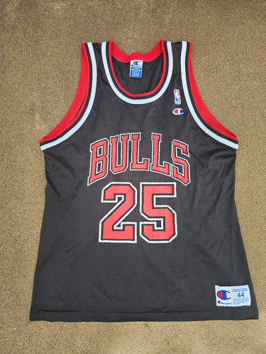 Vintage Mens Champion Chicago Bulls Steve Kerr Jersey Size 44-Black