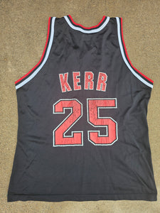 Vintage Mens Champion Chicago Bulls Steve Kerr Jersey Size 44-Black