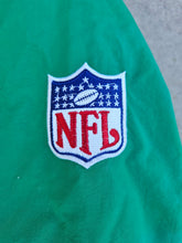 Load image into Gallery viewer, Vintage Mens Starter New York Jets Hooded Button/Zip Up Jacket Size XL-Green