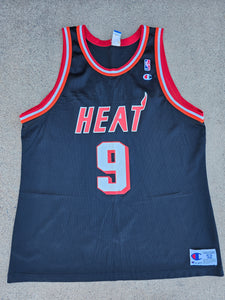 Rare Vintage Mens Champion Miami Heat Dan Majerle Jersey Size 52-Black