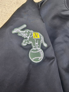 Vintage Mens Felco Oakland Athletics Satin Jacket Size Large-Black