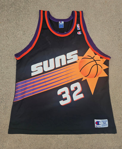 Vintage Mens Champion Phoenix Suns Jason Kidd Big Sun Jersey Size 52-Black