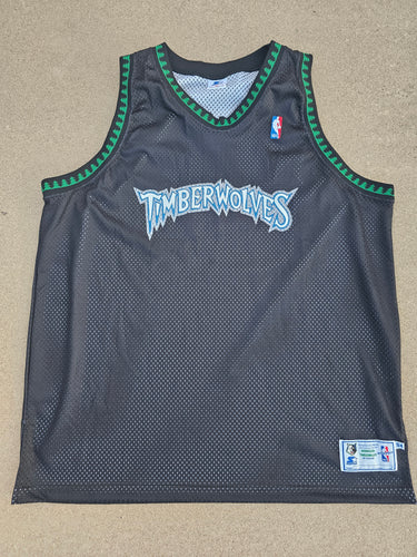 Vintage Mens Starter Minnesota Timberwolves Authentic Jersey Size 54-Black
