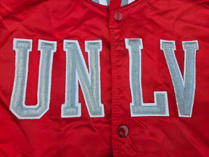 Vintage Mens Starter UNLV Runnin Rebels Satin Button Up Jacket Size Medium-Red