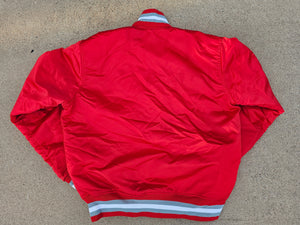 Vintage Mens Starter UNLV Runnin Rebels Satin Button Up Jacket Size Medium-Red