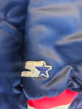 Load image into Gallery viewer, Vintage Mens Starter Minnesota Twins &#39;Minnie and Paul&#39; Satin Jacket Size Medium-Navy Blue