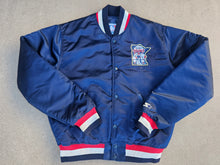 Load image into Gallery viewer, Vintage Mens Starter Minnesota Twins &#39;Minnie and Paul&#39; Satin Jacket Size Medium-Navy Blue
