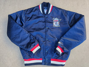 Vintage Mens Starter Minnesota Twins 'Minnie and Paul' Satin Jacket Size Medium-Navy Blue