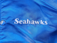 Load image into Gallery viewer, Vintage Mens Starter Seattle Seahawks Satin Button Up Jacket Size Large-Blue