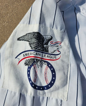 Load image into Gallery viewer, Vintage Mens Starter Anaheim/Los Angeles Angels Pinstripe Button Up Jersey Size Large-White