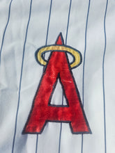 Load image into Gallery viewer, Vintage Mens Starter Anaheim/Los Angeles Angels Pinstripe Button Up Jersey Size Large-White