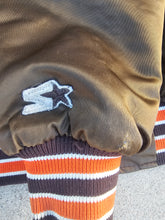 Load image into Gallery viewer, Vintage Mens Starter Cleveland Browns Satin Button Up Jacket Size Large-Brown
