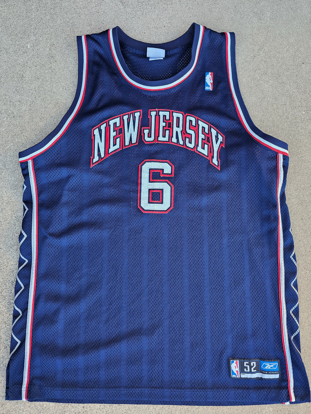 Vintage Mens Reebok New Jersey Nets Kenyon Martin Authentic Jersey Size 52-Navy Blue