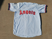 Load image into Gallery viewer, Vintage Mens Starter Anaheim/Los Angeles Angels Pinstripe Button Up Jersey Size Large-White