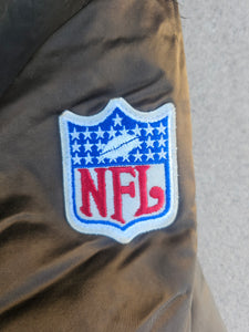 Vintage Mens Starter Cleveland Browns Satin Button Up Jacket Size Large-Brown