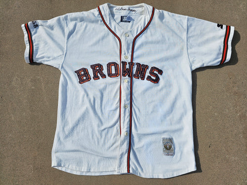 Vintage Mens Starter St. Louis Browns Cooperstown Collection Button Up Jersey Size XL-White