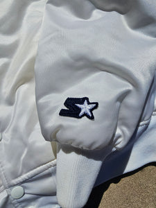 Vintage Mens Starter Chicago Bears Satin Button Up Jacket Size Large-White