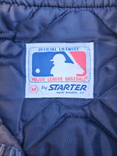 Load image into Gallery viewer, Vintage Mens Starter Minnesota Twins &#39;Minnie and Paul&#39; Satin Jacket Size Medium-Navy Blue