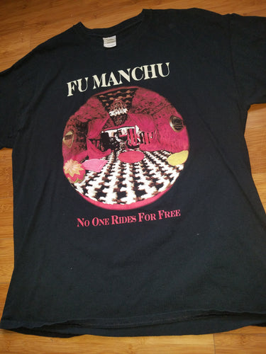Mens Fu Manchu No One Rides For Free Tshirt Size XL-Black