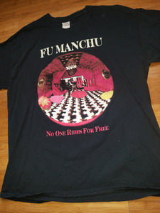 Mens Fu Manchu No One Rides For Free Tshirt Size XL-Black