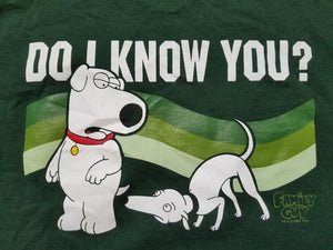 Vintage Mens 2003 Family Guy Brian Griffin "Do I Know You?" Tshirt Size Large-Green