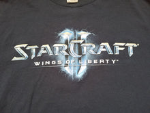 Load image into Gallery viewer, Mens Starcraft 2 Wings of Liberty Double Sided Tshirt Size XL-Navy Blue
