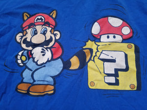 Vintage Mens 2002 Super Mario 3 Tshirt Size Medium-Blue