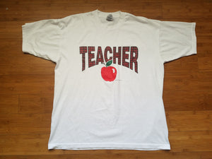 Vintage Mens 1998 "Teacher" Tshirt Size XL-White