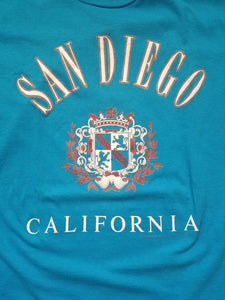 Vintage Mens 1991 San Diego California Tshirt Size XL-Teal