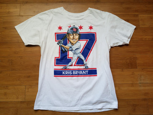 Mens Adidas Kris Bryant Caricature Tshirt Size Large-White