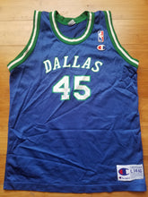 Load image into Gallery viewer, Rare Vintage Youth Champion Dallas Mavericks AC Green Jersey Size Large(14-16)-Blue