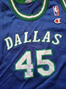 Rare Vintage Youth Champion Dallas Mavericks AC Green Jersey Size Large(14-16)-Blue