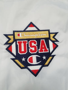 Vintage Mens Champion USA Olympic Jacket Size Large-White
