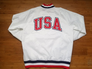 Vintage Mens Champion USA Olympic Jacket Size Large-White