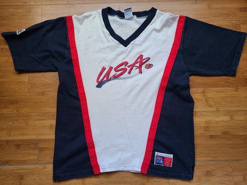 Vintage Mens Champion USA Basketball Warm Up Shirt Size Medium