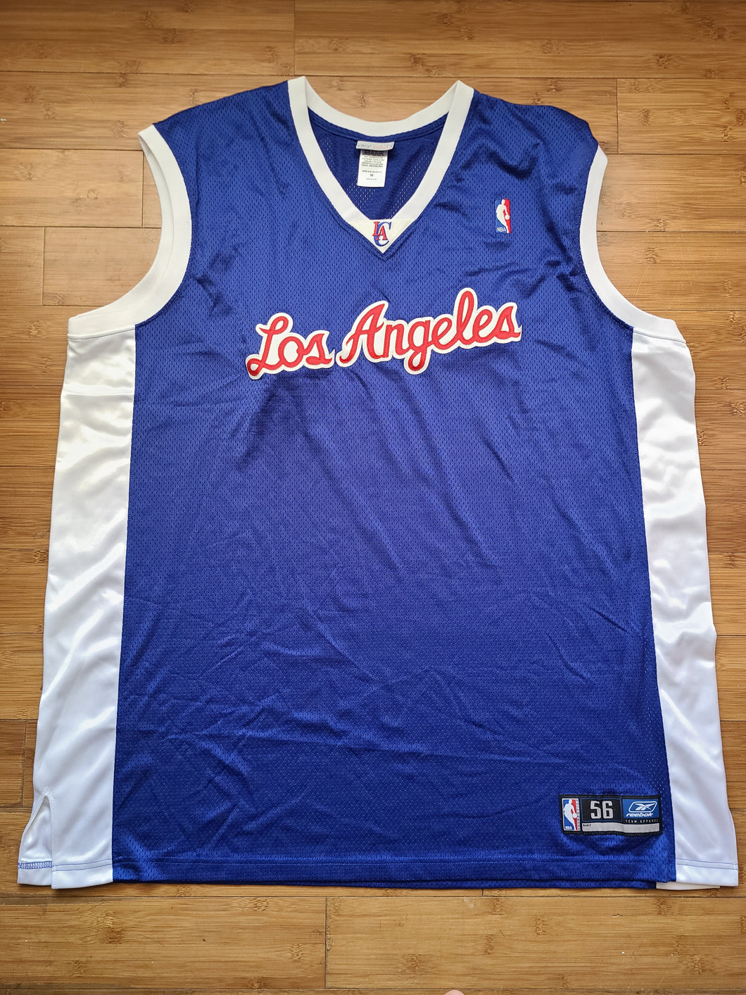 Vintage Mens Reebok Los Angeles Clippers Stitched Blank Jersey Size 56-Blue