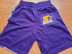 Vintage Mens Starter Los Angeles Lakers Magic Johnson Shorts Size Small-Purple